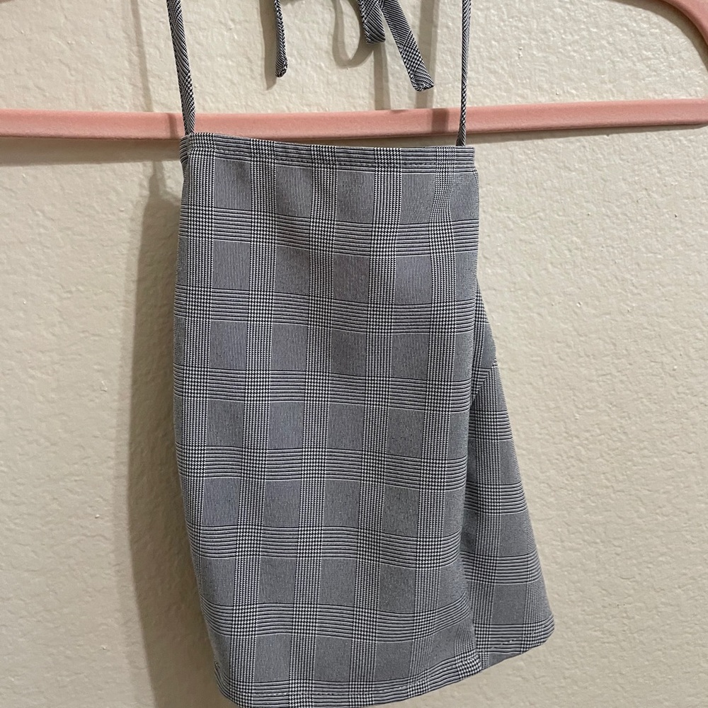 Plaid Halter Crop Top